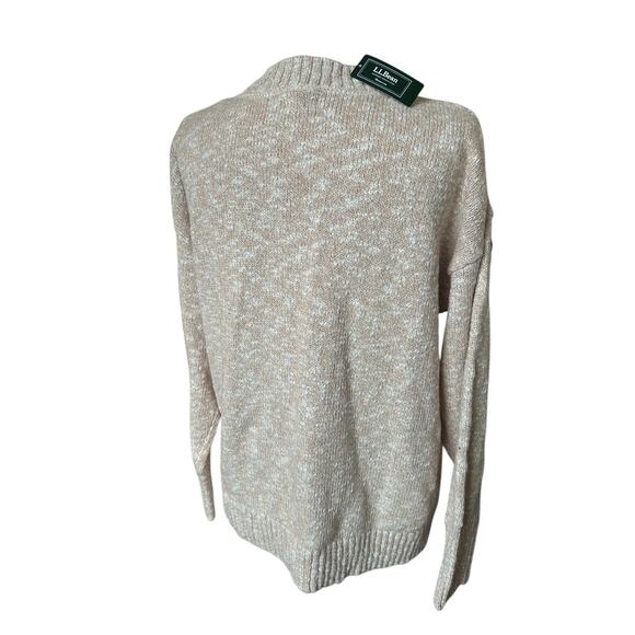 NEW L.L. Bean Cotton Ragg Crewneck Fair Isle Sweater in Tan sz XL Gorpcore Cozy - Picture 5 of 13